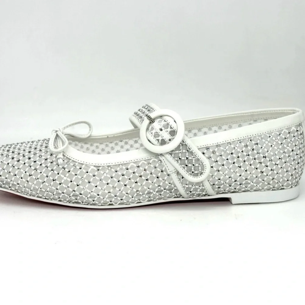 Christian Louboutin MAMASTRAPITINA Strass Crystal Mesh Ballerina Flat Shoes
9.5 - Picture 6 of 16